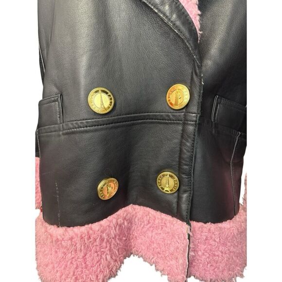 H&M x Kenzo Leather Shearling Jacket Celebrity Runway Look 🌟🔥 sz Small - Picture 9 of 15